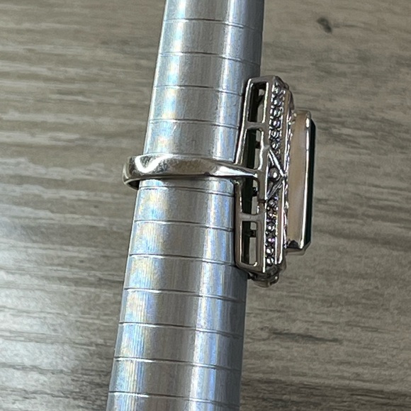 Nicky Butler Sterling Silver Green Chalcedony Gemstone Art Deco Ring - Picture 11 of 12